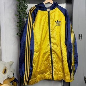 intage Adidas Track Jacket Mens XXL Navy/Yellow